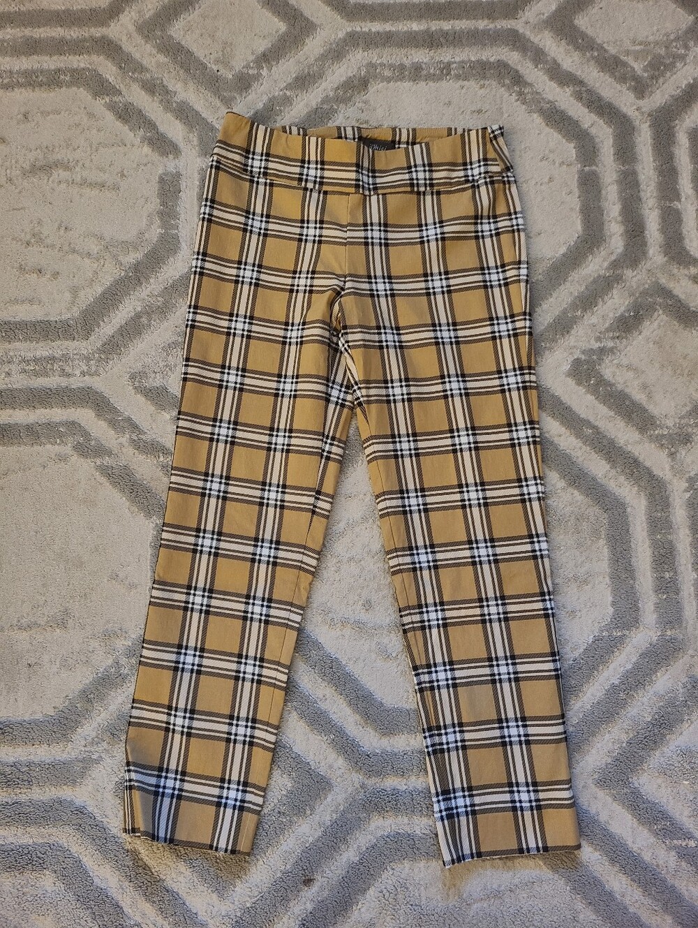 Pure Amici Womens Tan Plaid Dress Pants Size Medium
